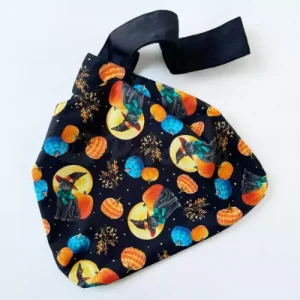 Totebag japonés gatos y calabazas para cat lovers. Bolsa ideal para mini compras. Tienda Paraizoo