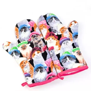 guantes de cocina para cat lovers. Confección nacional por Tienda Paraizoo